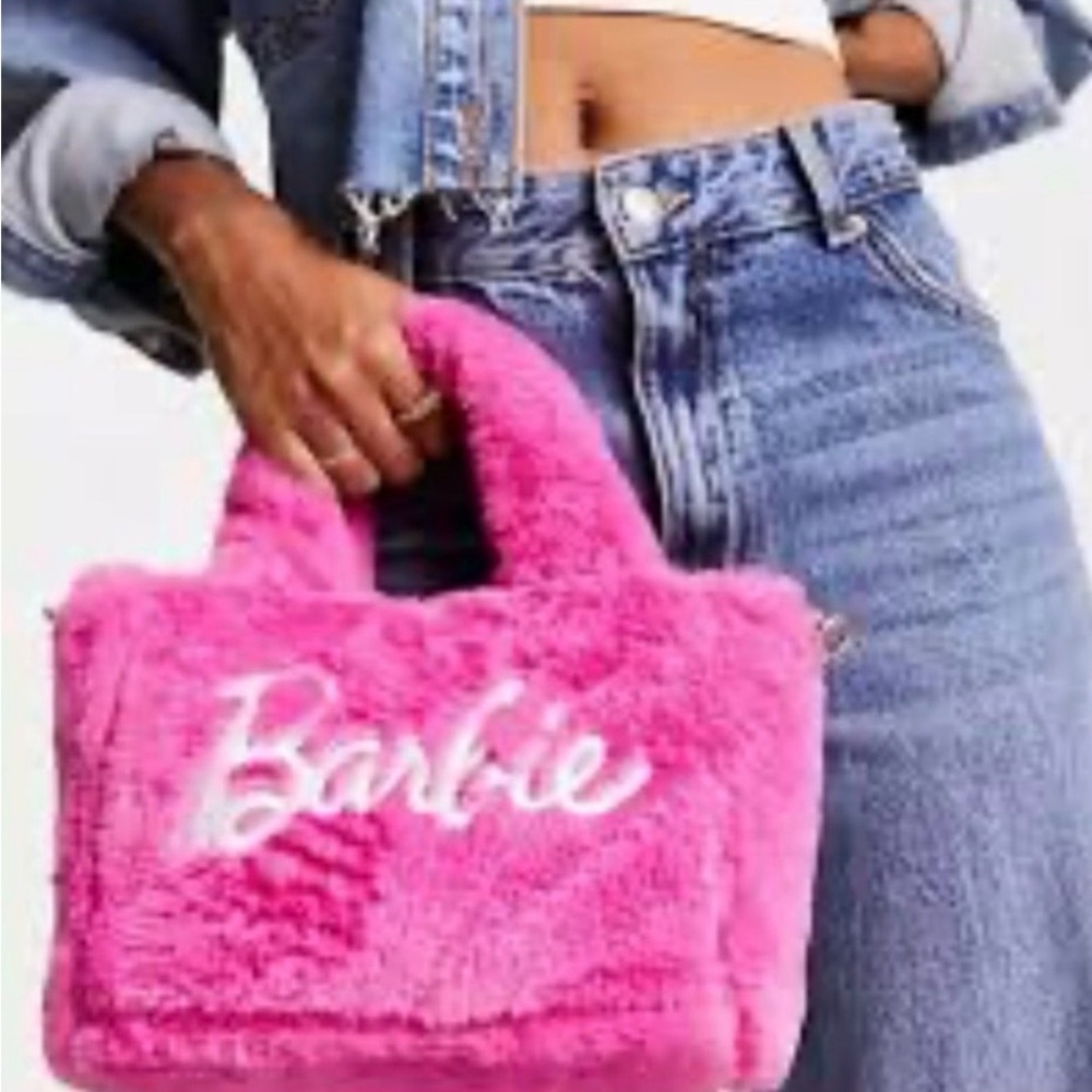 Rare Limited Edition Barbie x Skinny Dip Pink Faux Fur Mini Crossbody Handbag